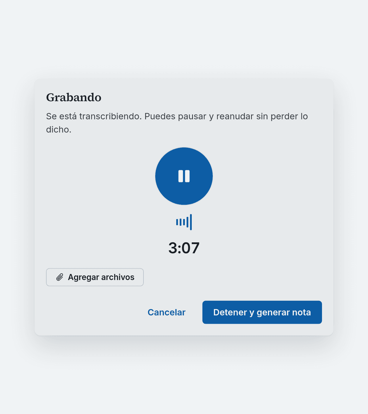 Asistente inteligente activo durante la consulta.